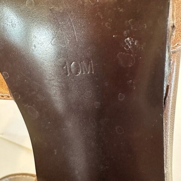 GUESS Brown Leather Strappy Platform Stiletto 5” Heels Sz 10M - Picture 8 of 10